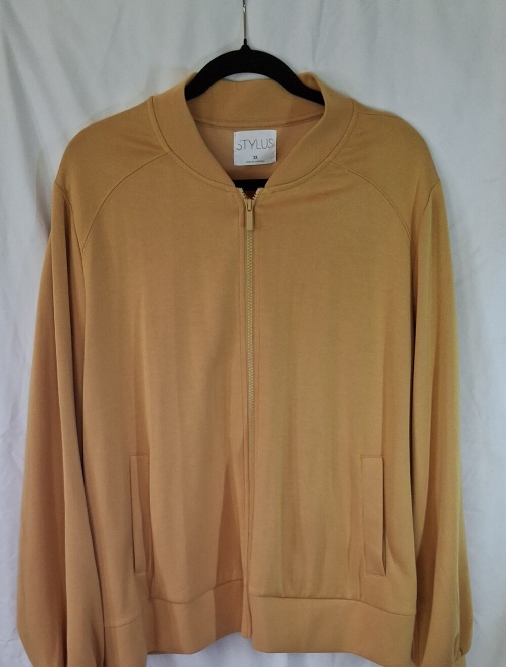 STYLUS Mustard Yellow Zip Bomber Jacket